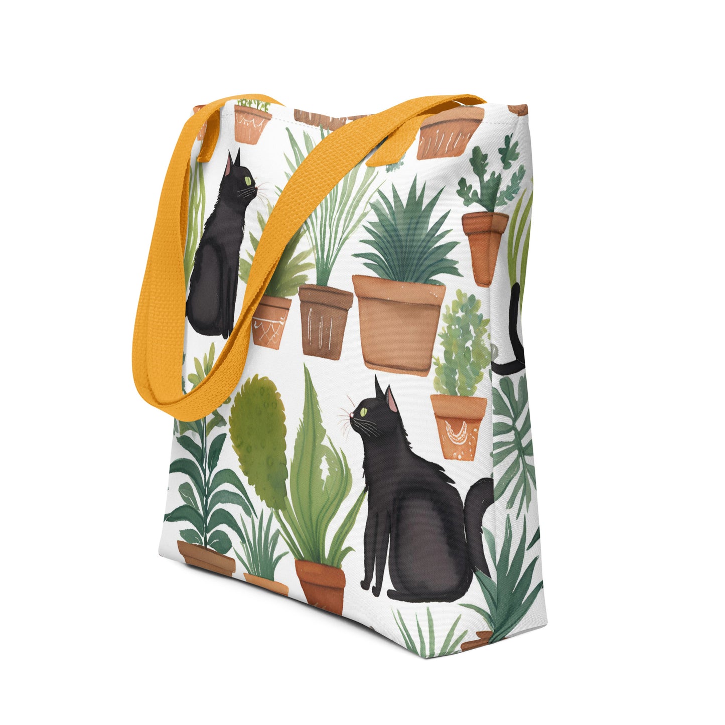 Cats and Plant Lovers Canvas Tote Bag